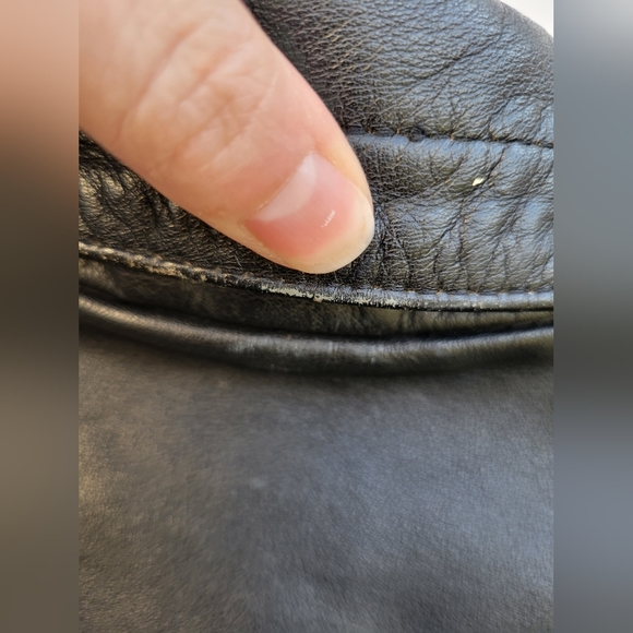 Vintage black leather fringe riding jacket coat Open Road size 34 - Picture 3 of 16